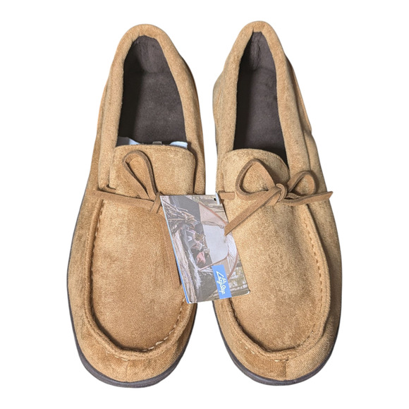Lazy Steps Men's Moccasin Slippers - Size 11 -Tan/Brn - New - Indoor/Outdoor - Picture 1 of 7